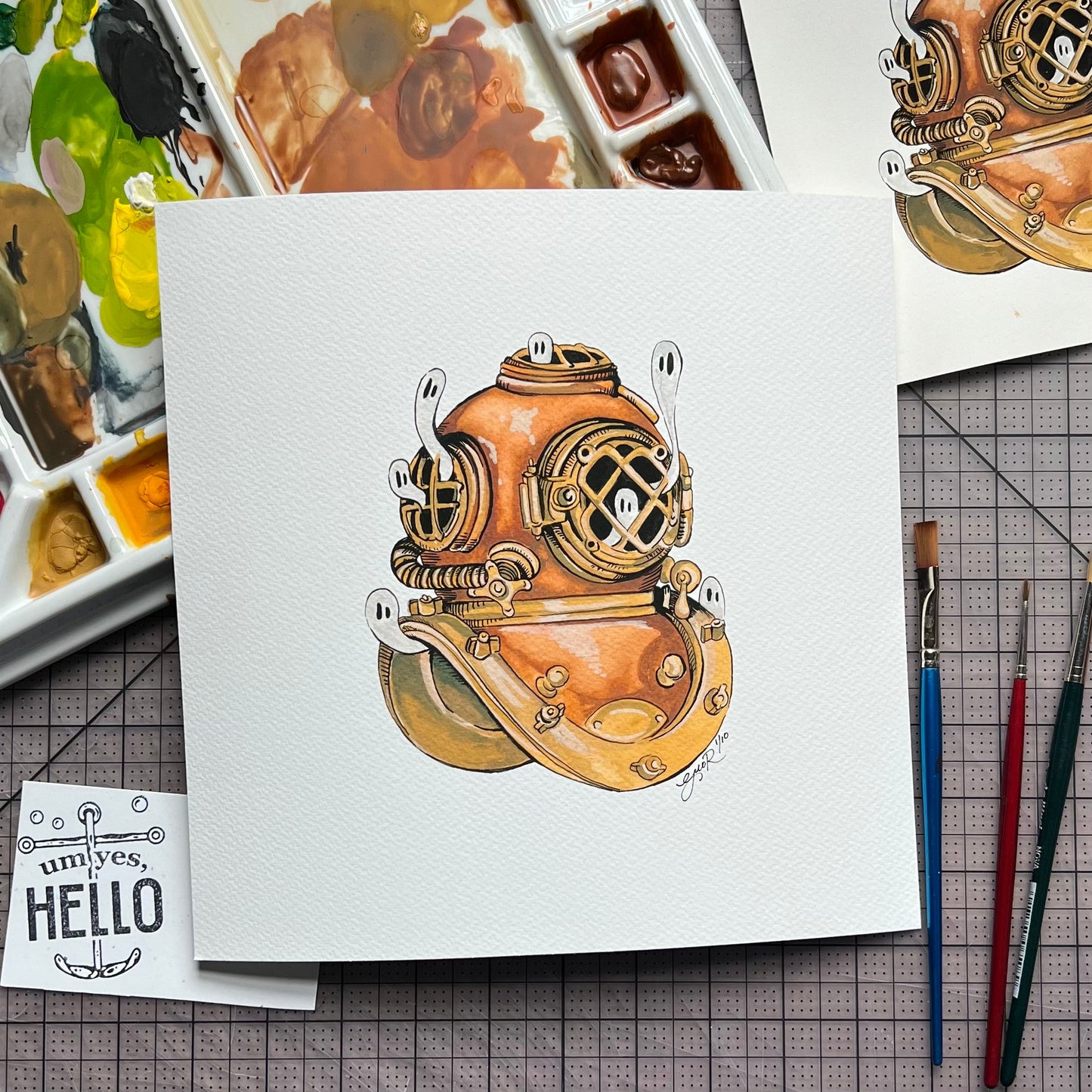 Mini Ghost Helmet Sticker