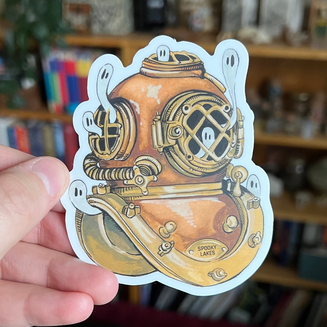 Ghost Helmet Sticker: 2022 Spooky Lake Month
