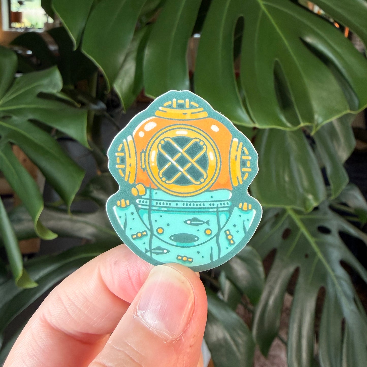 Wet Diving Helmet Sticker: 2026 Spooky Lake Month