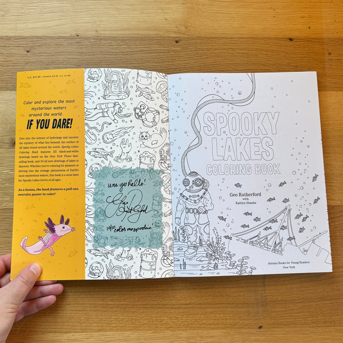 Spooky Lakes Coloring Book Signed Bookplate
