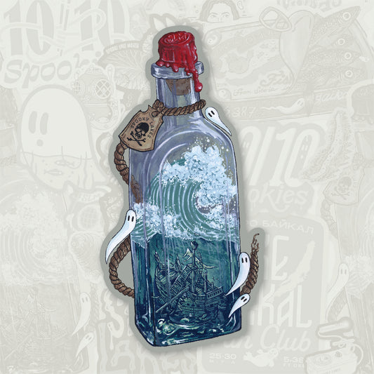 Shipwreck in a Bottle Sticker