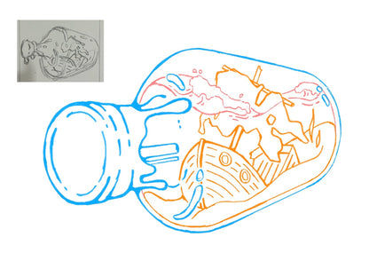 Shipwreck in a Bottle Sticker: 2026 Spooky Lake Month