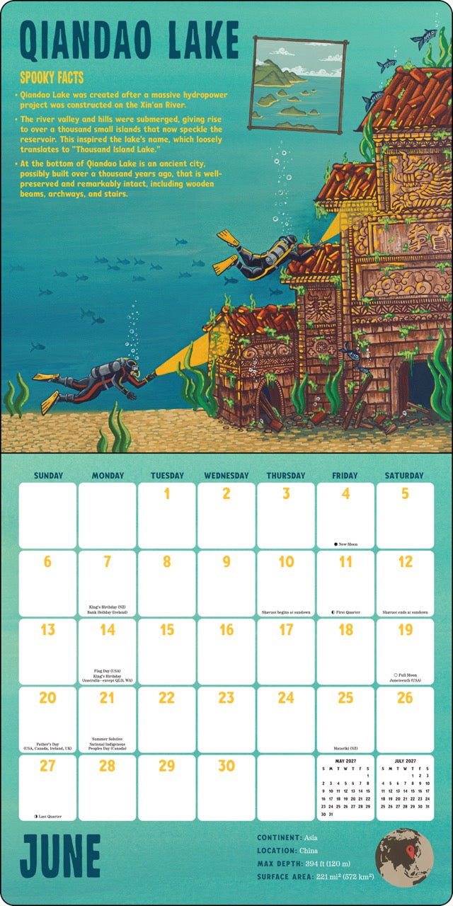 Signed Spooky Lakes Calendar