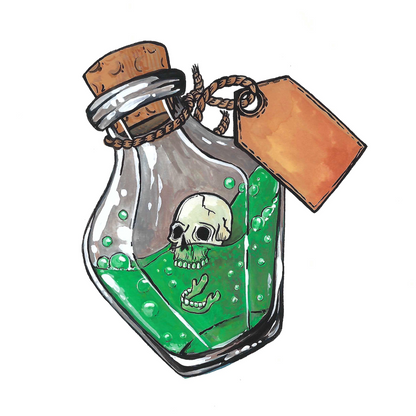Acid Bottle Sticker: 2023 Spooky Lake Month