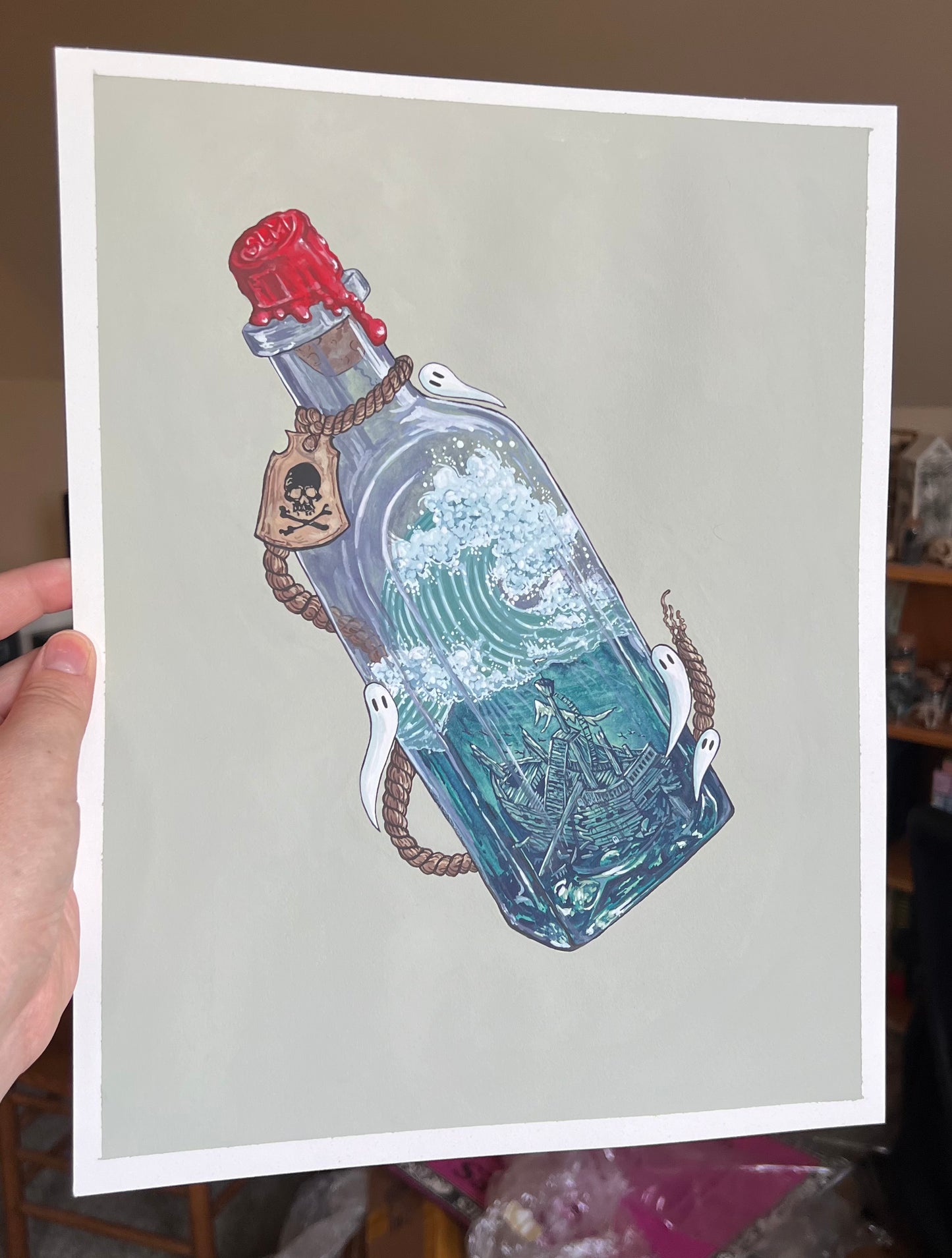 Shipwreck in the Bottle Spooky Lakes Giclée Print