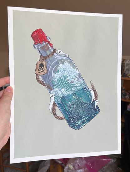 Shipwreck in the Bottle Spooky Lakes Giclée Print