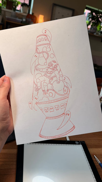 Lava Lamp Diver Giclée Print