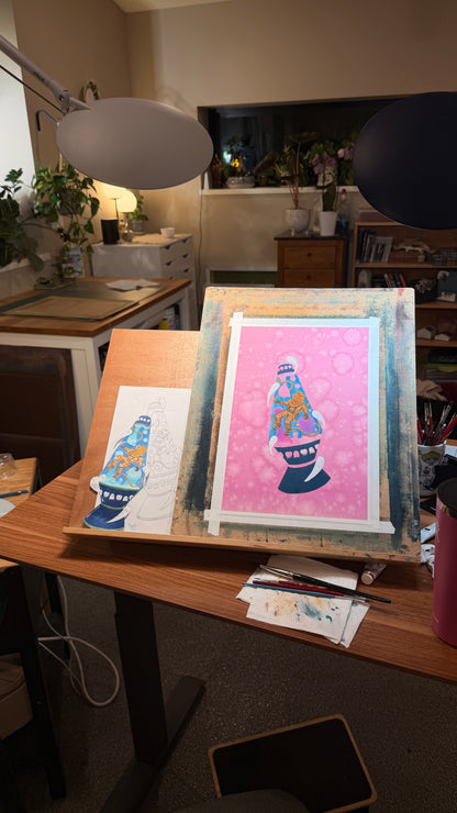 Lava Lamp Diver Giclée Print