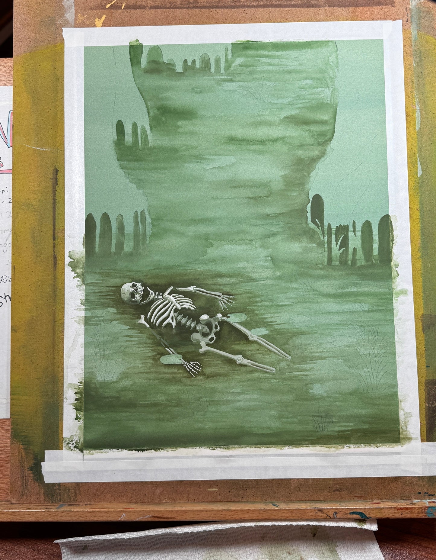 Swamp Skeleton Shibuya River Giclée Print