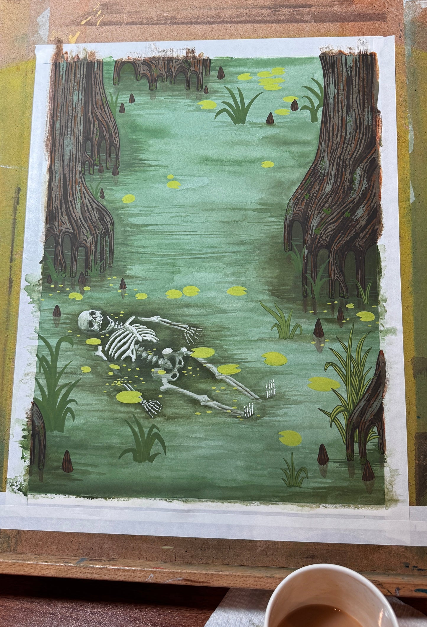 Swamp Skeleton Shibuya River Giclée Print