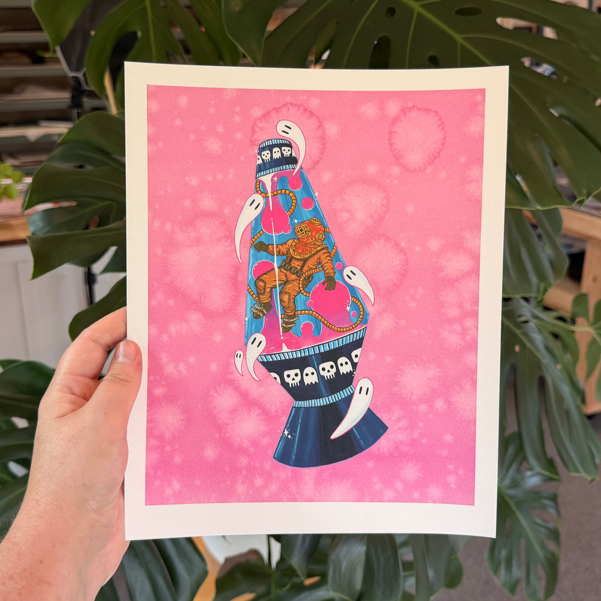 Lava Lamp Diver Giclée Print