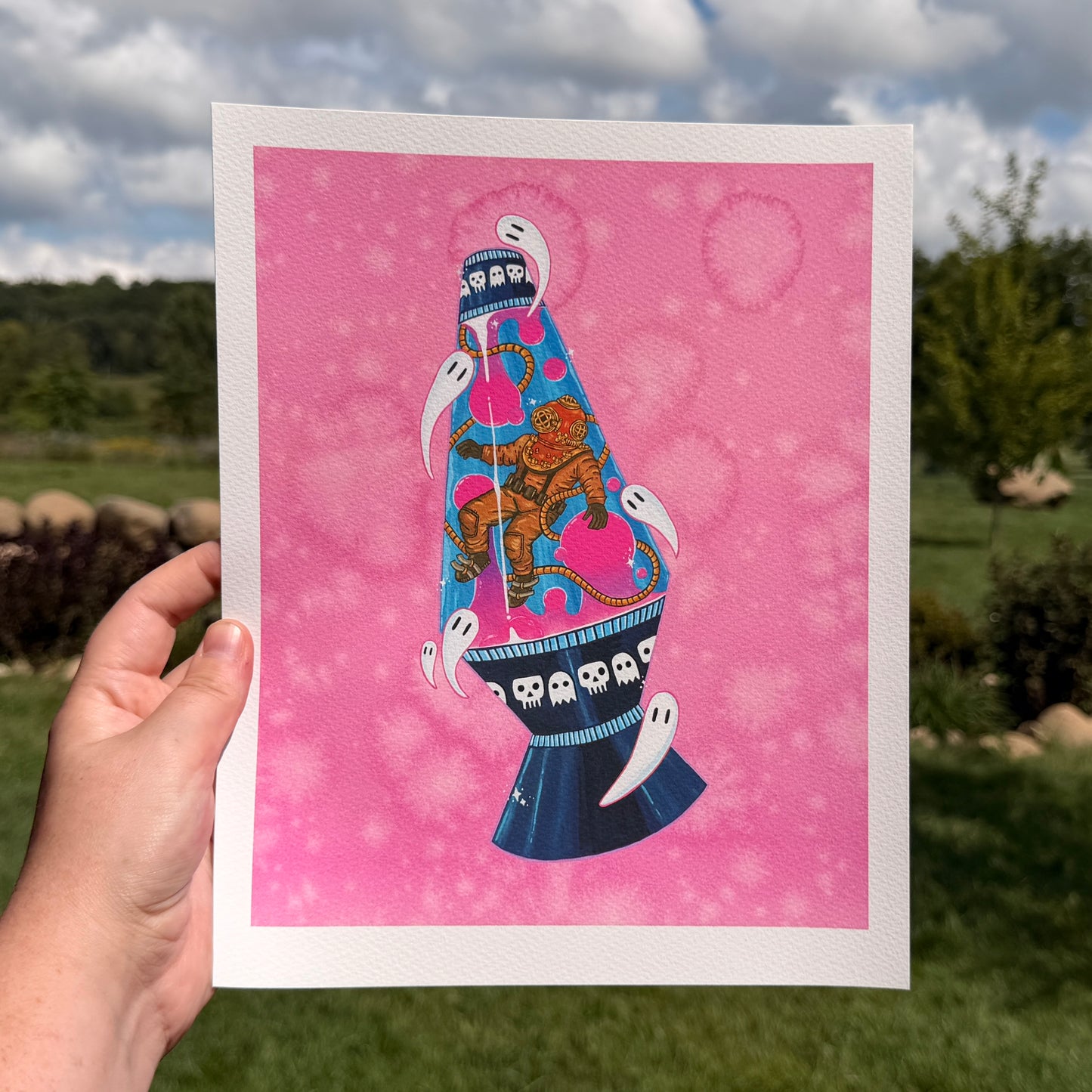 Lava Lamp Diver Giclée Print