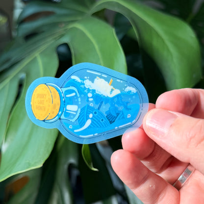 Shipwreck in a Bottle Sticker: 2026 Spooky Lake Month