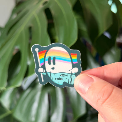Pride Wet Ghostie Sticker: 2026 Spooky Lake Month