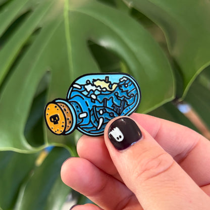 Shipwreck in the Bottle Enamel Pin