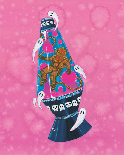 Lava Lamp Diver Giclée Print