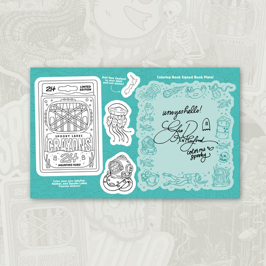 Spooky Lakes Coloring Book Signed Bookplate