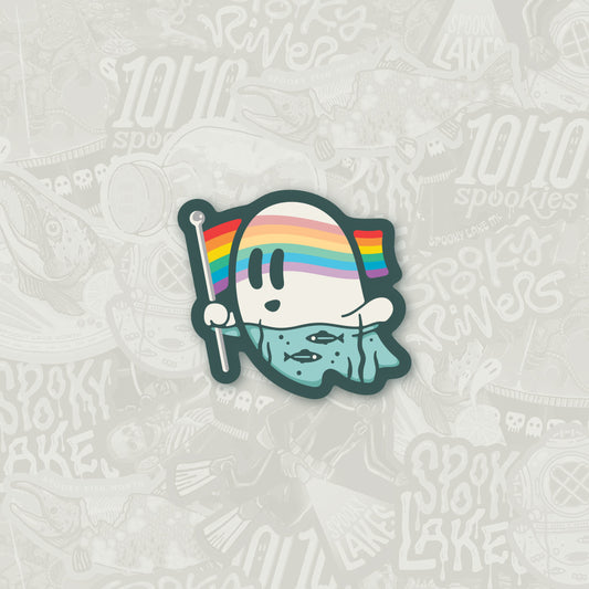 Wet Ghostie Pride Sticker: 2026 Spooky Lake Month