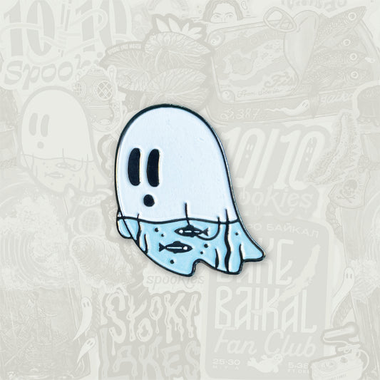 Wet Ghostie Enamel Pin: 2024 Spooky Lake Month