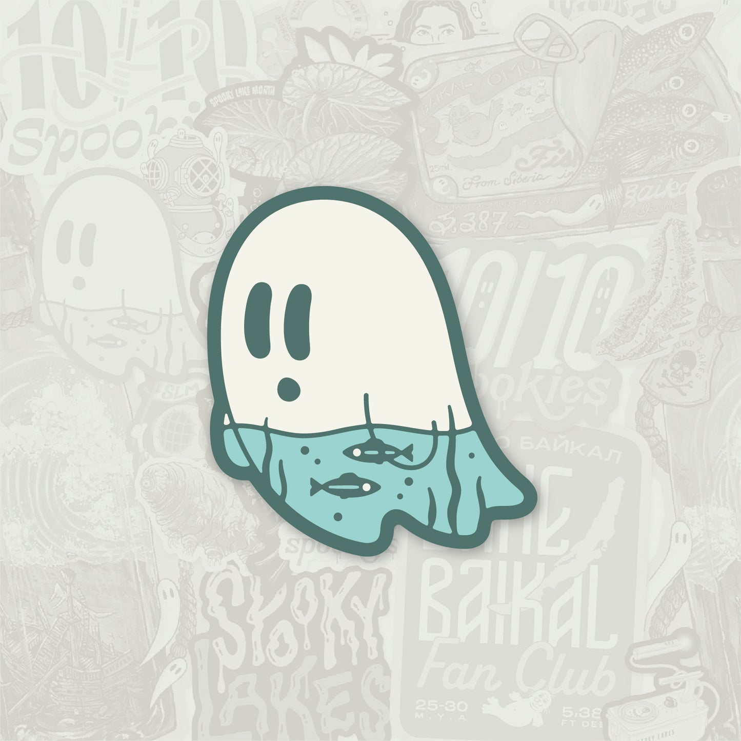 Wet Ghostie Sticker: 2024 Spooky Lake Month