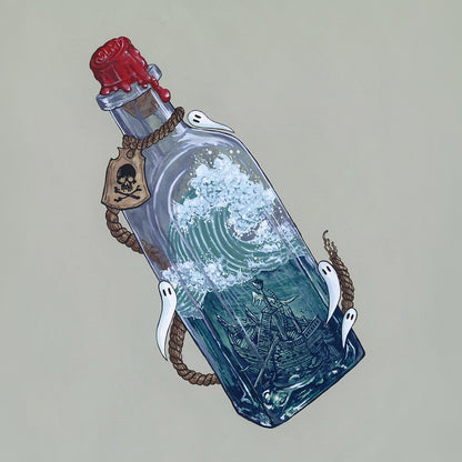 Shipwreck in the Bottle Spooky Lakes Giclée Print