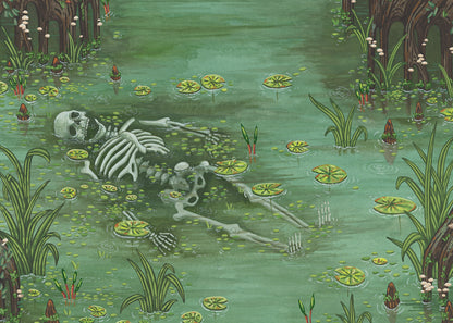 Swamp Skeleton Shibuya River Giclée Print