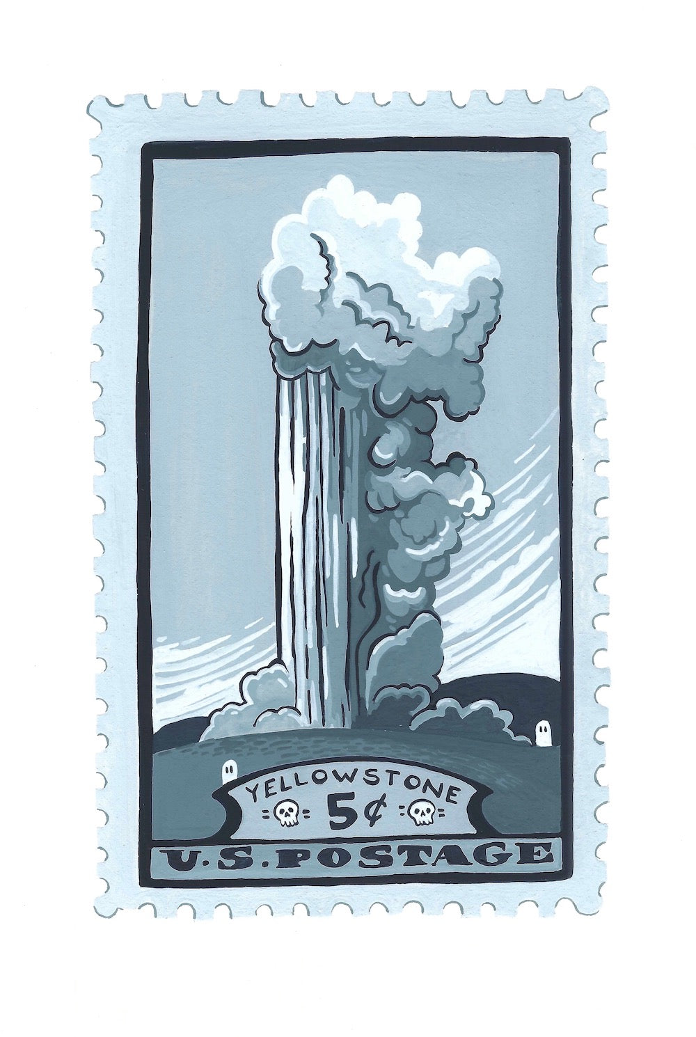 Yellowstone Stamp Sticker: 2023 Spooky Lake Month