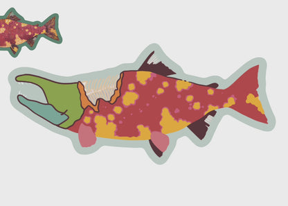 Zombie Salmon Sticker: 2026 Spooky Lake Month