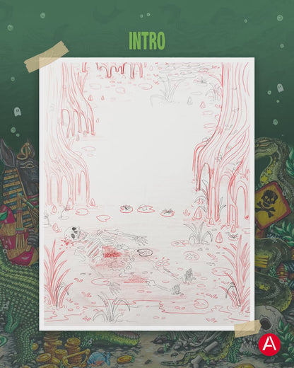 Swamp Skeleton Giclée Print