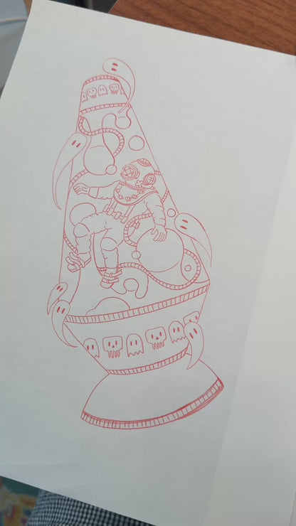 Lava Lamp Diver Giclée Print